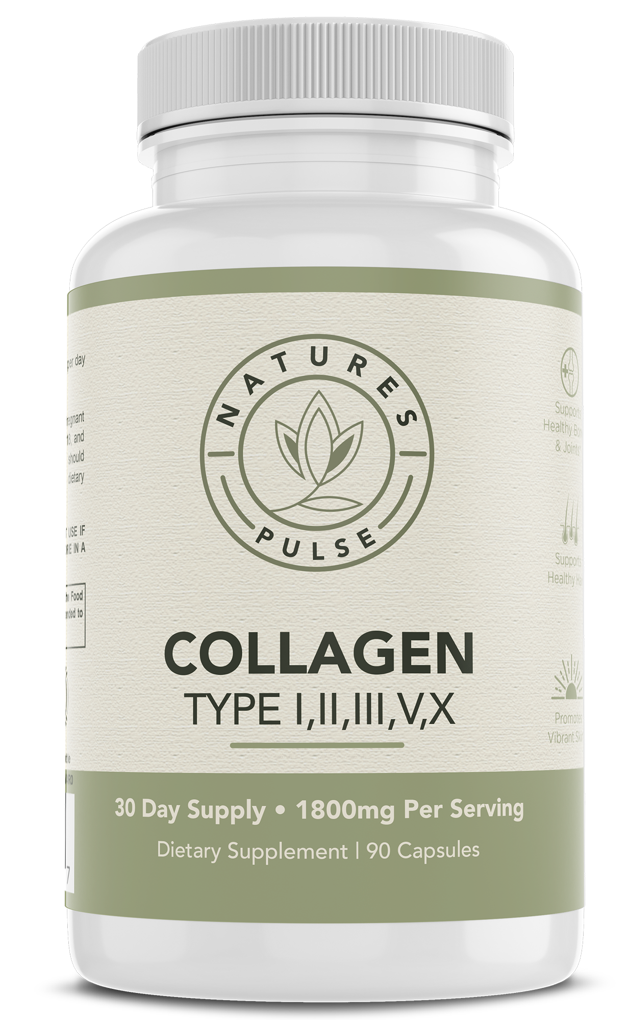 Nature's Pulse Organic Collagen Type I, II, III, V, X